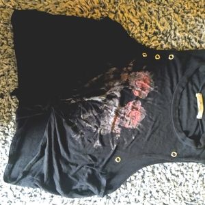Woman's floral half t-shirt
